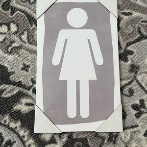 Hobby Lobby bathroom decor. Size 10”x6”. Gray and white.